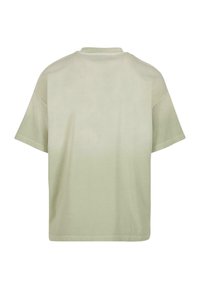 Lys grøn bomulds T-shirt med afslappet pasform, korte ærmer og rundt udskæring. Stoffet har en glat tekstur med en subtil gradient.