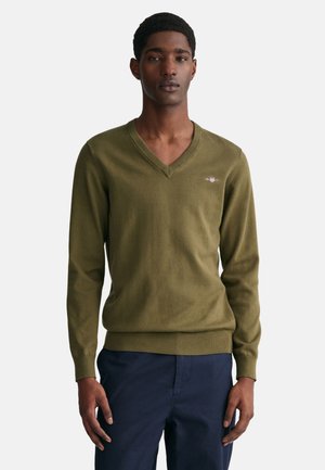 CLASSIC V-AUSCHNITT - Jersey de punto - juniper green