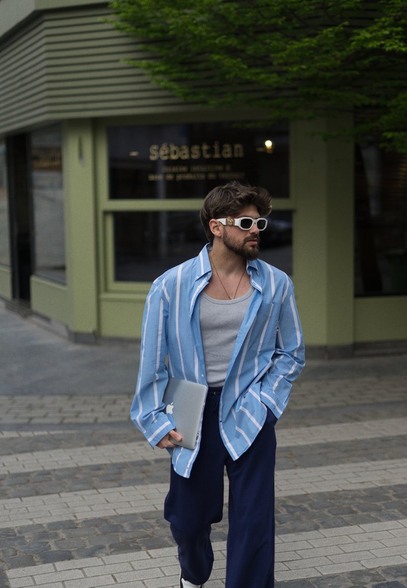 Mathily-M Skjorte - Light Sugar Blue Stripe