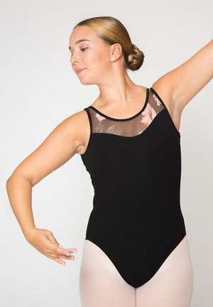 Tanzmuster, BALLETT TRIKOT SELMA - Tanztrikot - schwarz mit blumenprint