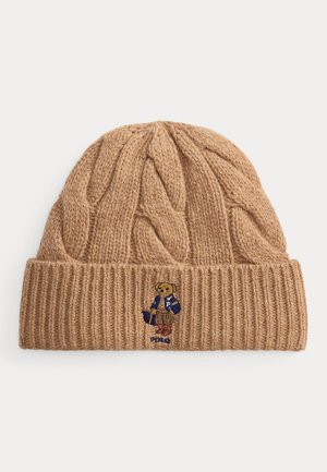 Polo Ralph Lauren, POLO BEAR CABLE WOOL-BLEND BEANIE - Čiapka - classic camel