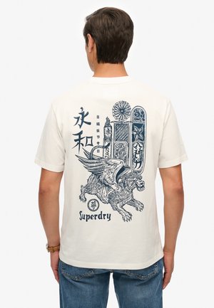 TOKYO NARRATIVE LOOSE - Print T-shirt - bone white