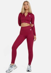 SQUATPROOF LONG SLEEVE NO SURRENDER SEAMLESS   - Sweater met rits - wine