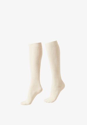 LANGE SOCKEN IN RIPPE AUS WOLLE UND KASCHMIR - Podkolanówki