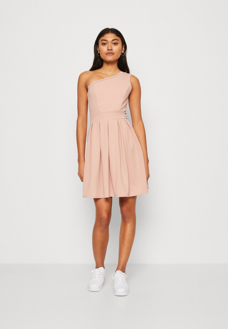 WAL G. VANYA ONE SHOULDER SKATER DRESS Jersey dress blush pink/pink Zalando.ie