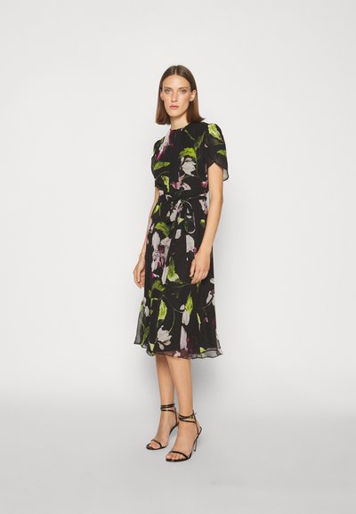 Erdem BELTED SHORT SLEEVE DRESS - Jurk - black