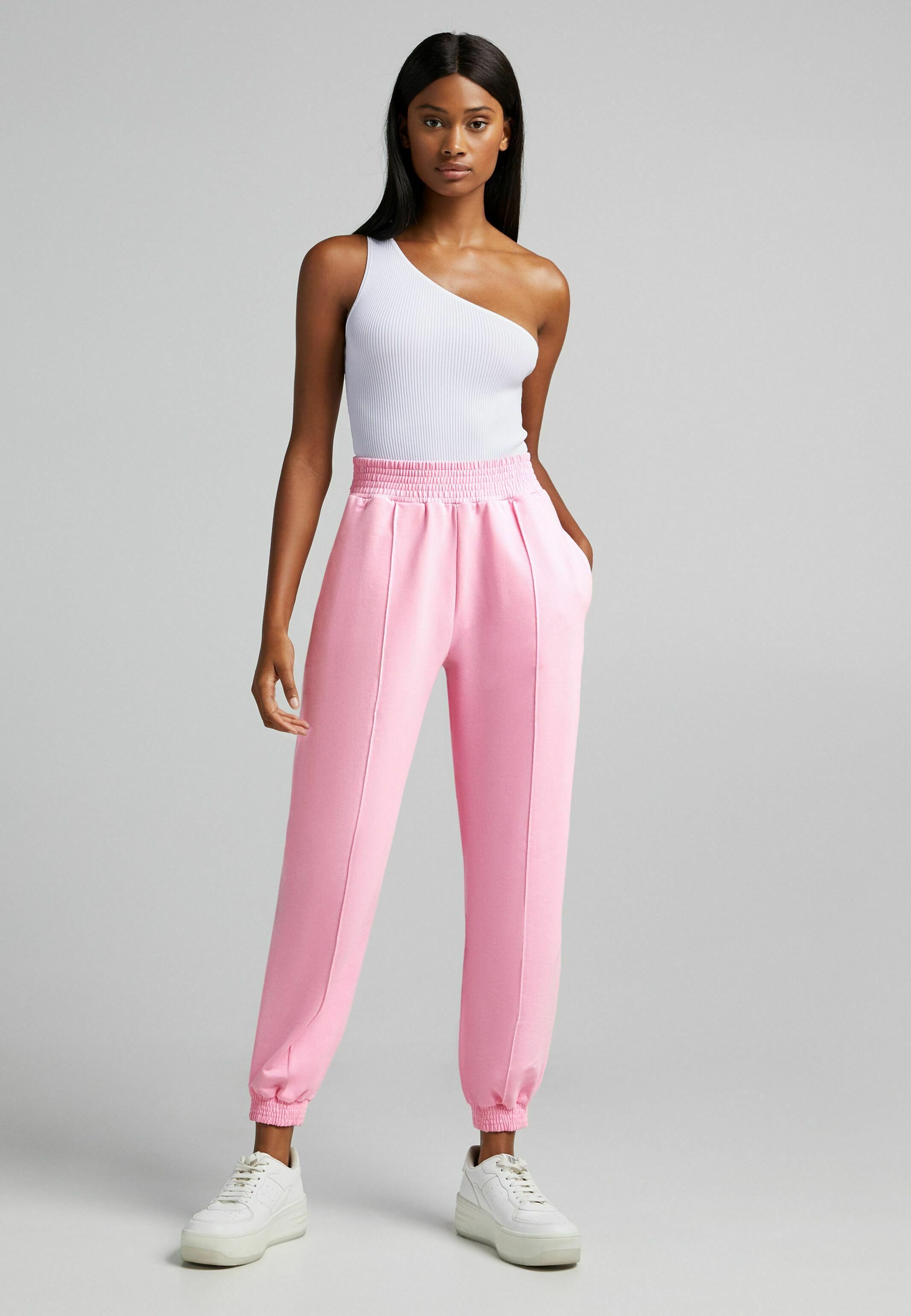 Bershka Tracksuit bottoms - pink - Zalando.ie