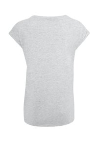 Grijze korte mouwen t-shirt van een katoenmix, met een ontspannen pasvorm en ronde halslijn, een gladde textuur en zonder versieringen.