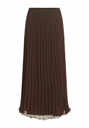 VILA, MAXI SKIRT VICALLA PLEATED - Jupe plissée - coffee bean
