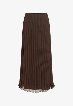 VILA, MAXI SKIRT VICALLA PLEATED - Jupe plissée - coffee bean