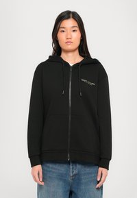 Armani Exchange - FELPA - Sweat zippé - black/gold coloured Image miniature 1