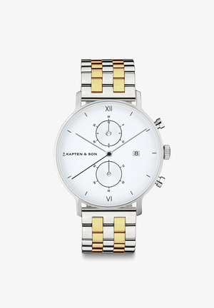 Kapten & Son CHRONO SMALL - Uhr - silver coloured and gold coloured white