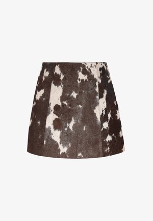 faina Leather skirt - offwhite brown