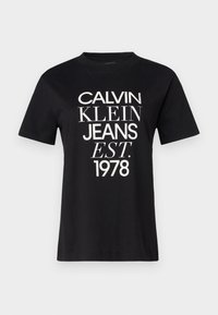MIXED LOGO REGULAR TEE - T-shirt con stampa - black