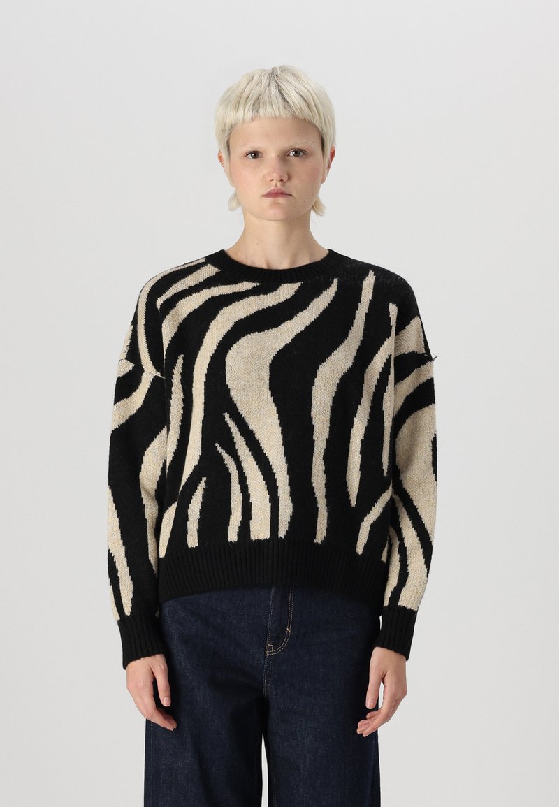 ONLY ONLHAZEL O NECK  - Pulover - black/humus