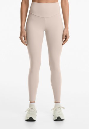 HIGH-RISE ANKLE-LENGTH  - Leggings - mottled beige