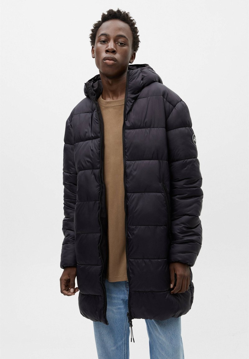 PULL&BEAR REVERSIBLE PUFFER Wintermantel mottled black/schwarz