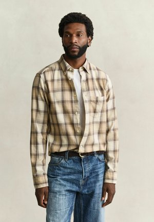 GANT, GANT CHECKED WINDBLOWN FLANNEL SHIRT - Chemise - dry sand