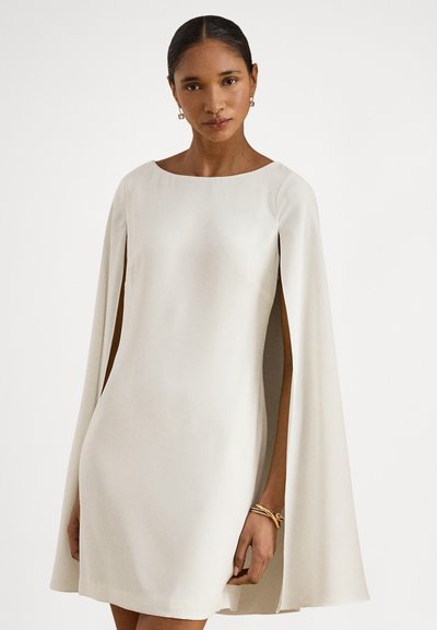 Lauren Ralph Lauren PONTE FIT AND FLARE DRESS - Jerseykjole - mascarpone  cream/offwhite - Zalando.no