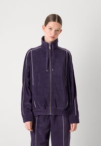 Lacoste Majica s kapuljačom i patentnim zatvaračem - dark blue