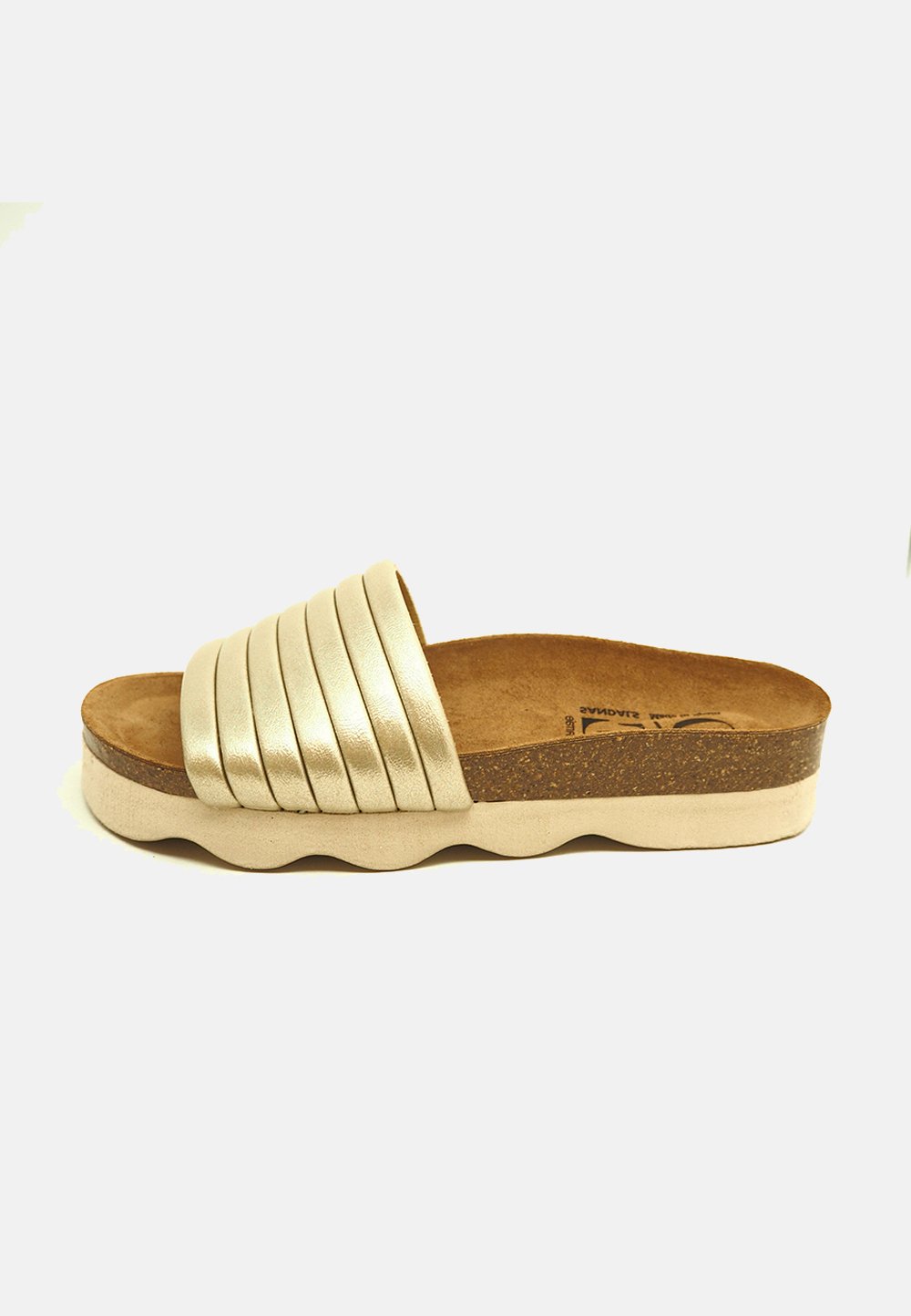 OE Shoes BIO GÉMINIS EN TUBULAR ACOLCHADO - Sandalias planas - dorado -  Zalando.es