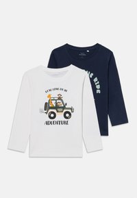Unselected, bright white/navy