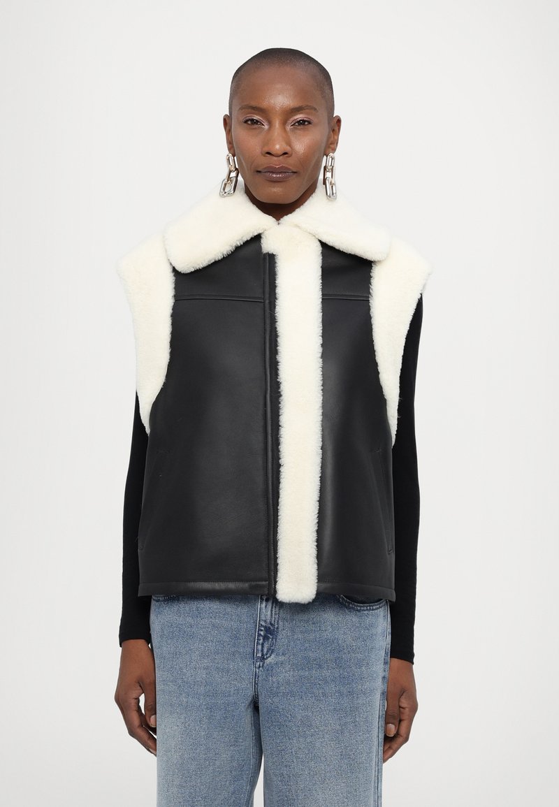 STUDIO ID ZIP UP - Waistcoat - black/off white