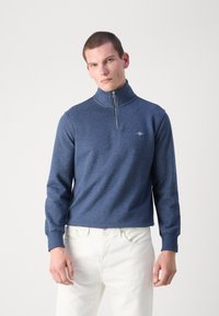 GANT REG SHIELD HALF ZIP  - Mikina - dark jeansblue melange