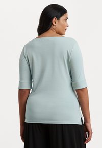 Lauren Ralph Lauren Woman STRETCH COTTON BOATNECK TEE - Základné tričko - aqua pearl