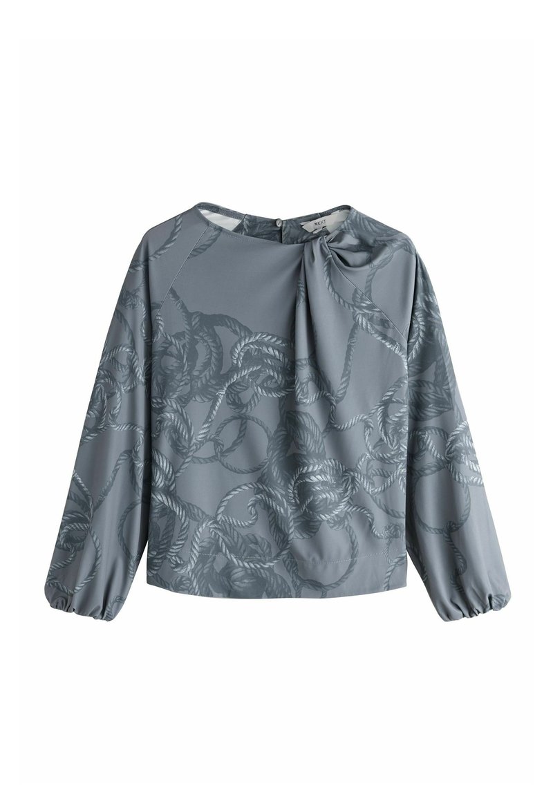 Next REGULAR FIT - TWIST NECK LONG SLEEVE - Camicetta - grey rope print ...
