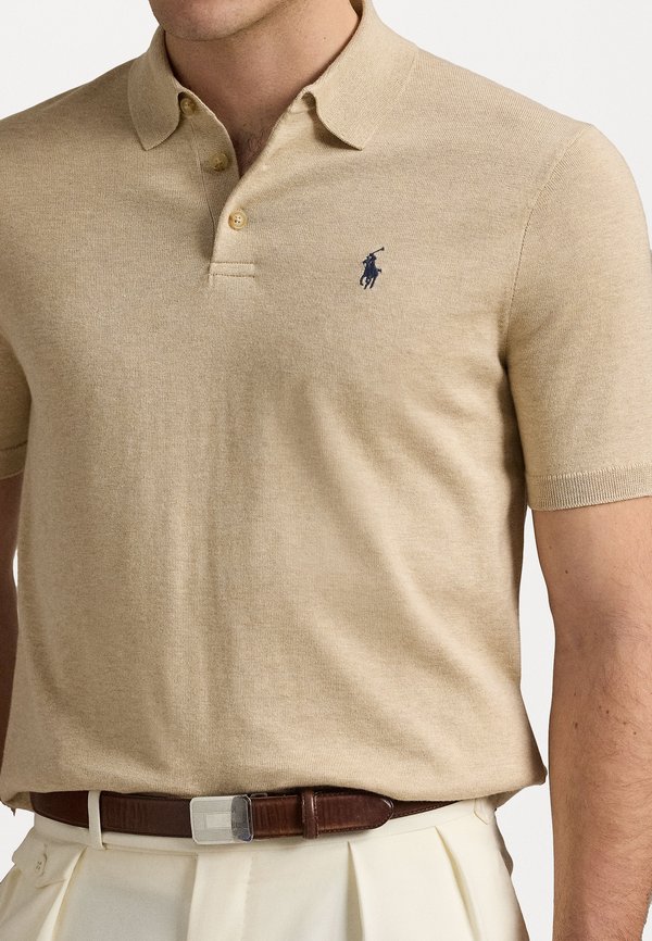 COTTON POLO COLLAR SWEATER - Polo shirt - dune melange2