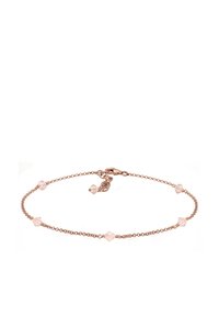 Rosaguld armbånd med en delikat kæde, der har fem klare krystalakcenter, en krabbe-lås og et enkelt, elegant design.