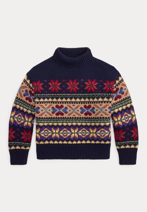 Polo Ralph Lauren, GEO-MOTIF WOOL-CASHMERE-BLEND TURTLENECK - Strickpullover - navy multi