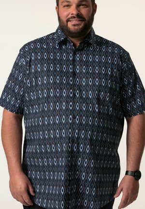 Men Plus, SHIRT, SHORT SLEEVE, KENT COLLAR, ALL-OVER PRINT, COMFORT FIT, UP TO 8 XL - Camicia - navy blue