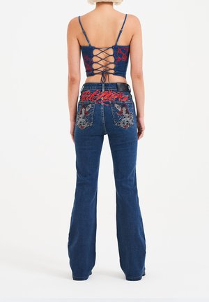 CRYSTAL KOI FLARED - Flared Jeans - indigo