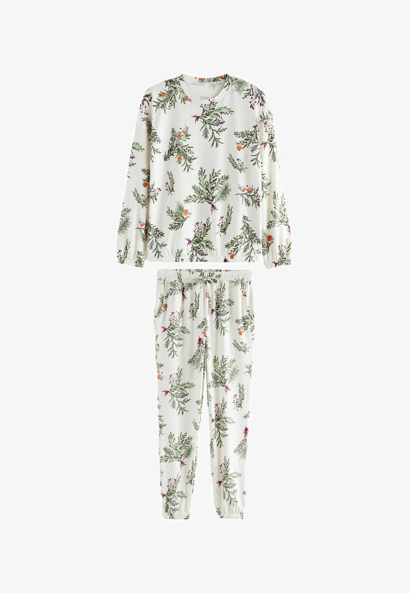 Next COSY LONG SLEEVE - REGULAR FIT SET - Yöasusetti - white robin