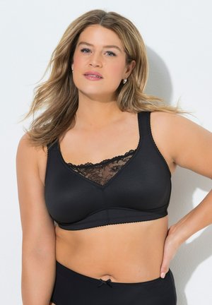 Ulla Popken LACE PANEL MICROFIBER BRALETTE - Reggiseno - black
