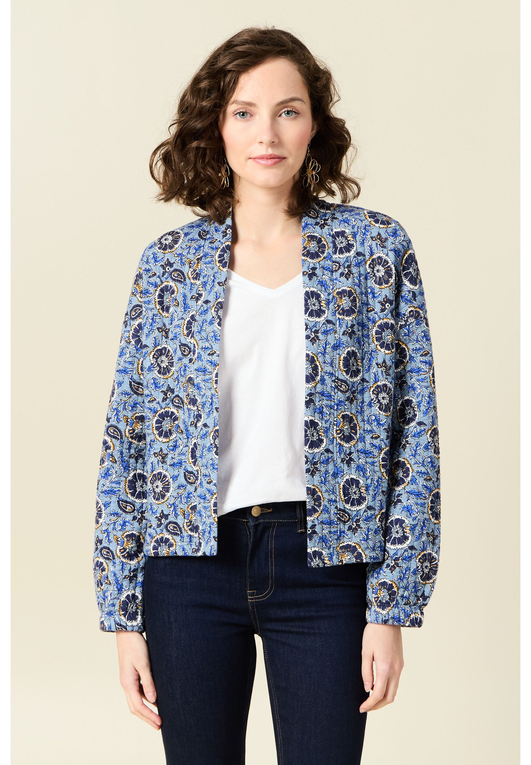 BONOBO Jeans WESTE MIT LANGEN ÄRMELN Strickjacke bleu/blau