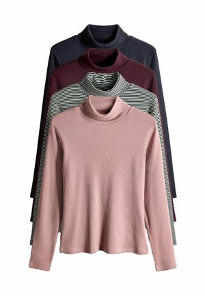 REGULAR FIT - 4 PACK ROLL NECK LONG SLEEVE  - Longsleeve - navy berry pink stripe