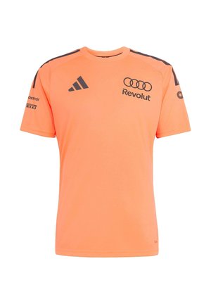 Kirkkaan oranssi urheilupaita, jossa musta Adidas-logo, Revolut- ja Audi-logot rinnassa sekä lisäsponsoreiden logot molemmissa hihoissa.