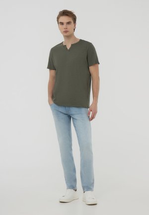 2 PACK FLAME - T-shirt basic - 1x Black, 1x Sage