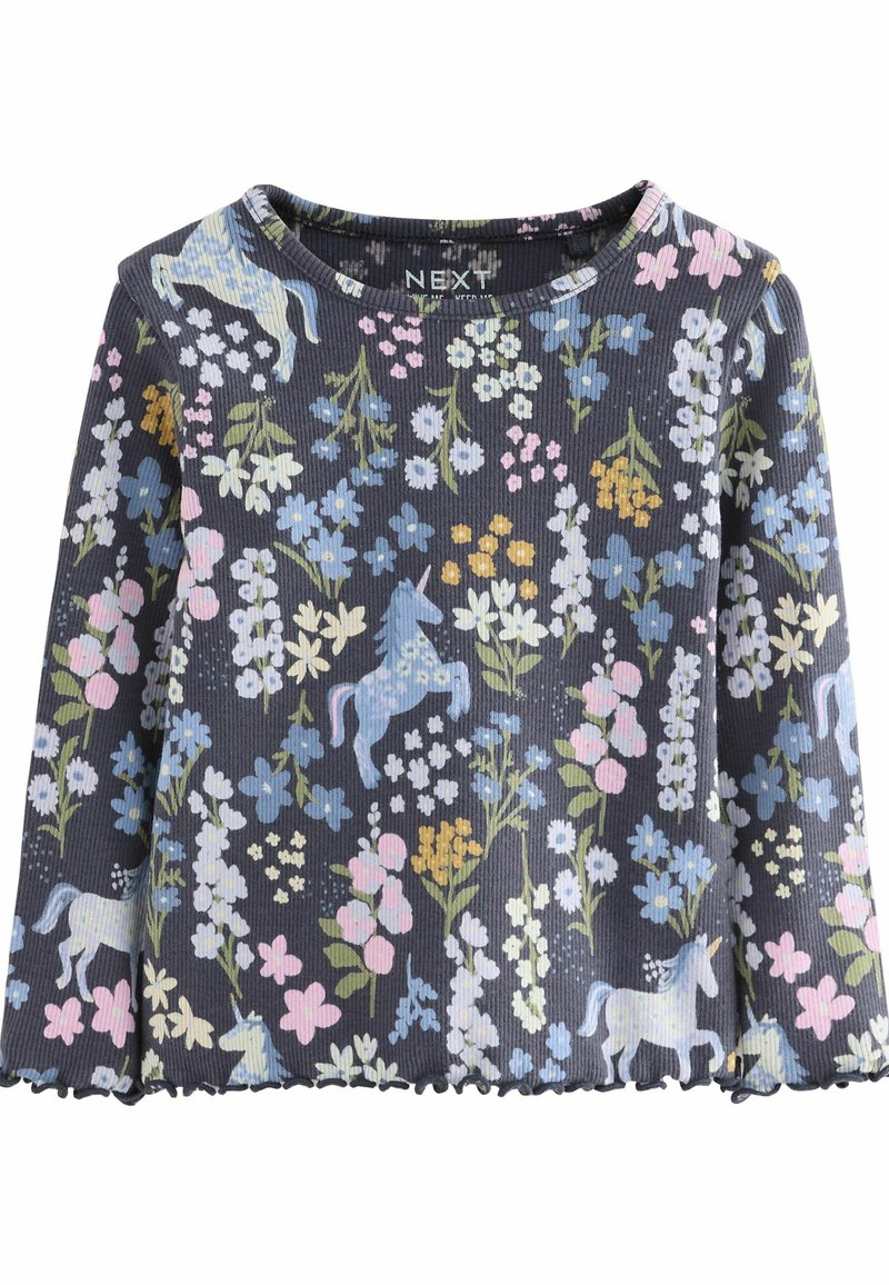 Next - Camiseta de manga larga - navy floral unicorn, Ampliar