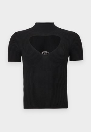 Mustast ribikoest tipp kaelusega ja südamekujulise lõikega. Omab lühikesi varrukaid ja hõbedast detaili kaelusel.