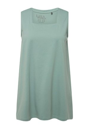 Ulla Popken, LONG  CARREE-AUSSCHNITT ÄRMELLOS - Top - light moss green