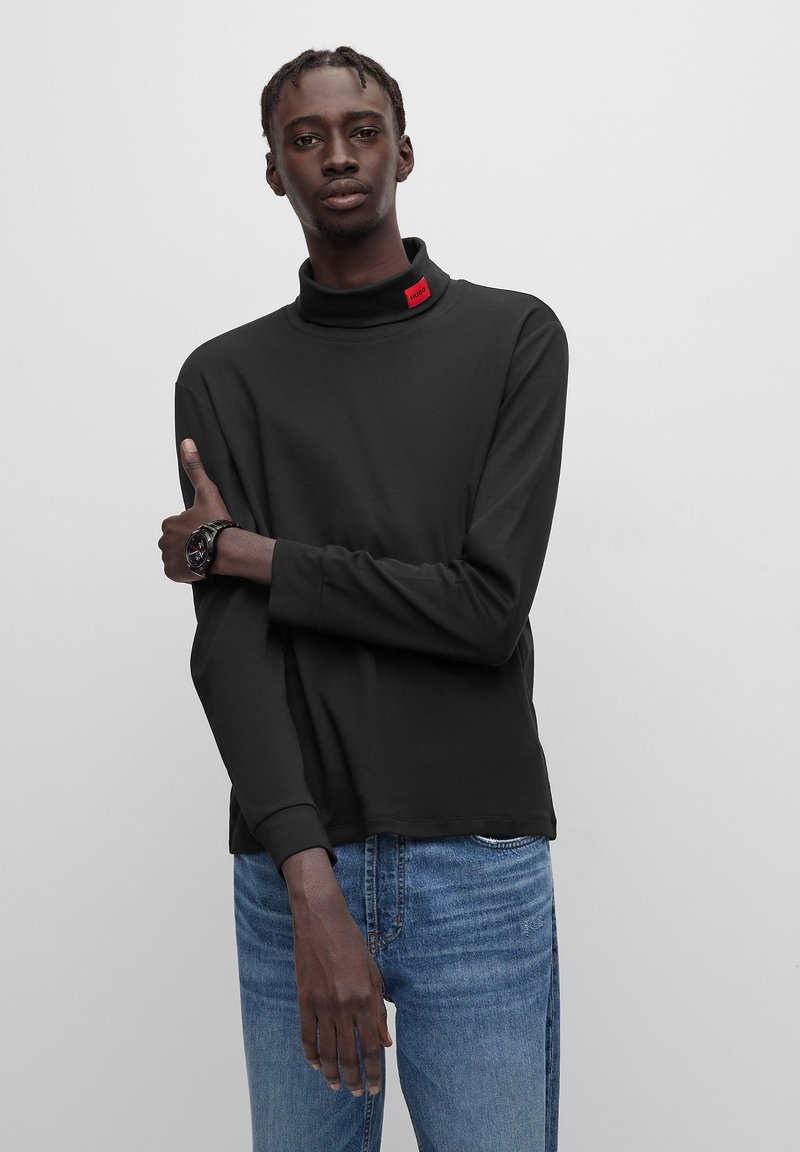 HUGO DEROLLO - Maglietta a manica lunga - black
