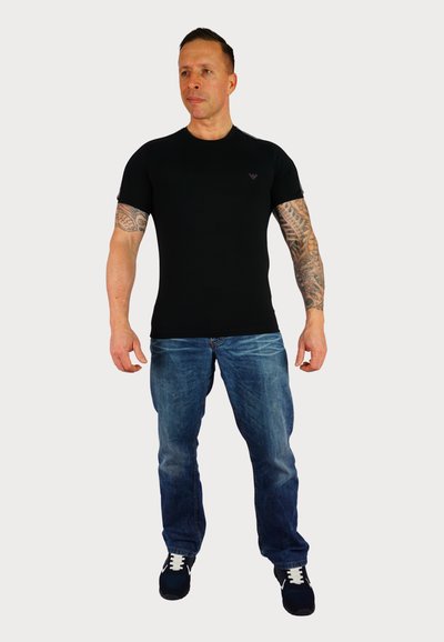 Emporio Armani KURZARM - Print T-shirt - schwarz
