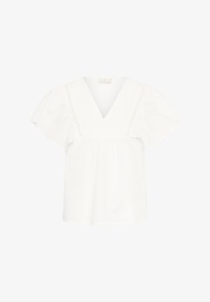 Kaffe, KAKARLI SHORT SLEEVE - Blúzka - chalk