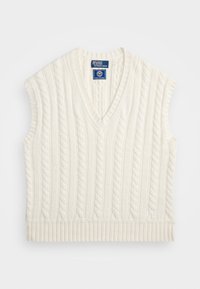 WIMBLEDON CABLE CASHMERE BLEND VEST - Džemper - white combo