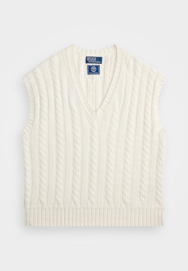 WIMBLEDON CABLE CASHMERE BLEND VEST - Jumper3