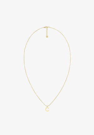 Guldbelagt halskæde med en delikat kæde og et lille 'c' vedhæng, med en lobsterlås og justerbar længde kæde.